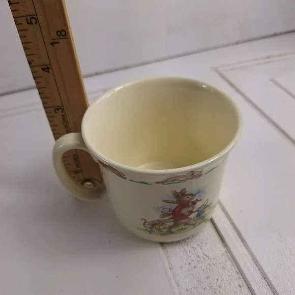 Vintage Royal Doulton Bunnykins Plate "Bath Time" 1936 English Fine Bone China - Picture 7 of 11